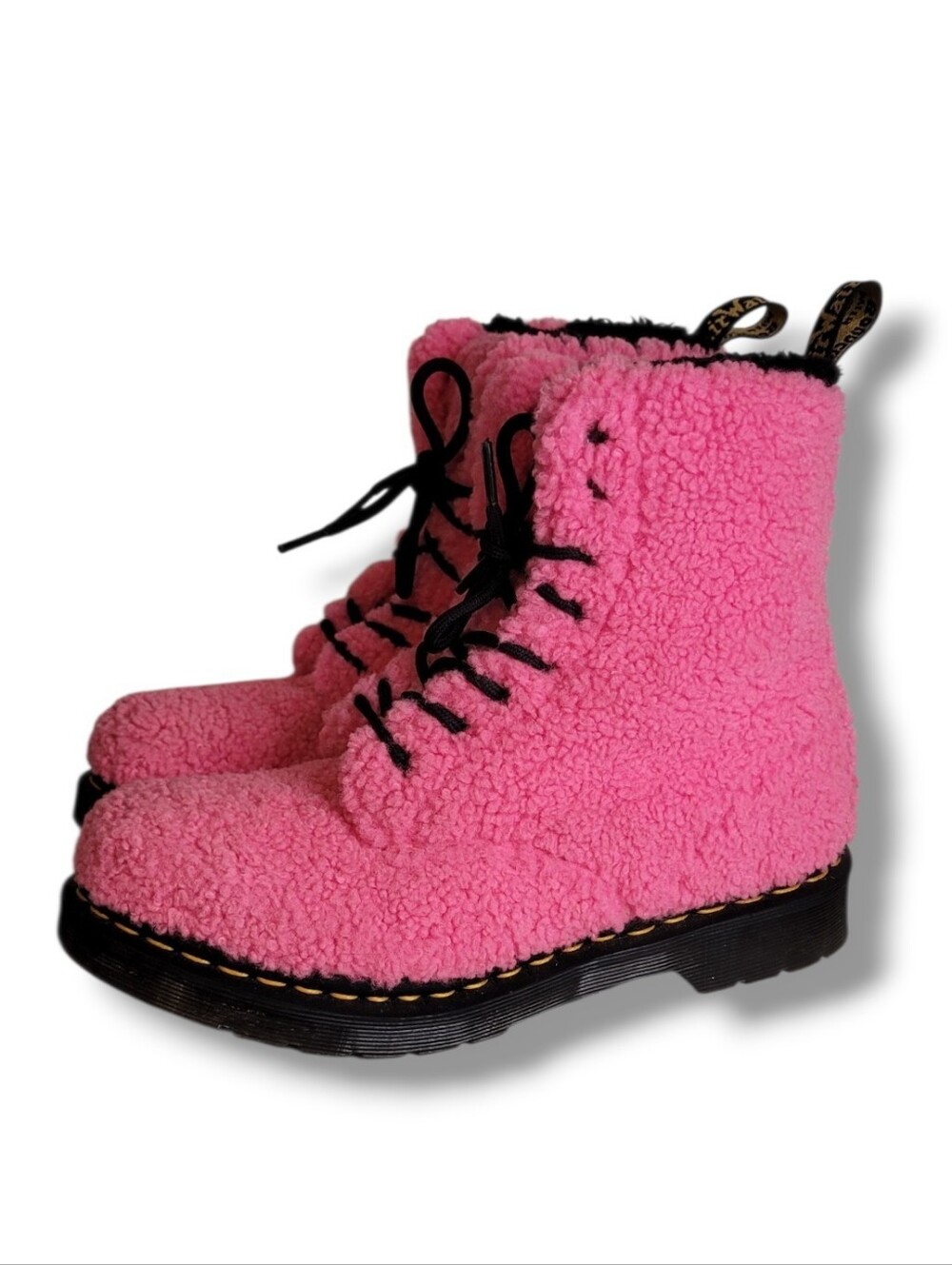 Dr Martens 1460 Pascal Pink Faux Shearling Boots